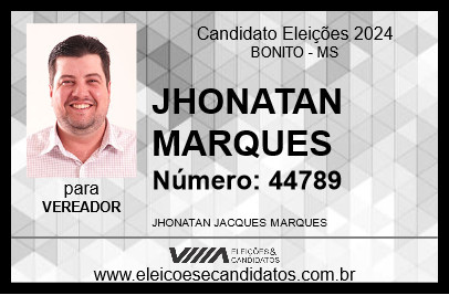 Candidato JHONATAN MARQUES 2024 - BONITO - Eleições