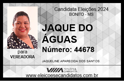 Candidato JAQUE DO ÁGUAS 2024 - BONITO - Eleições