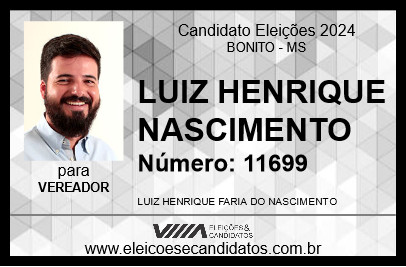 Candidato LUIZ HENRIQUE NASCIMENTO 2024 - BONITO - Eleições