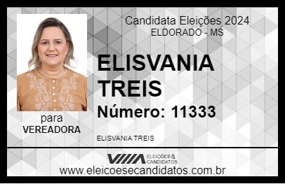 Candidato ELISVANIA TREIS 2024 - ELDORADO - Eleições