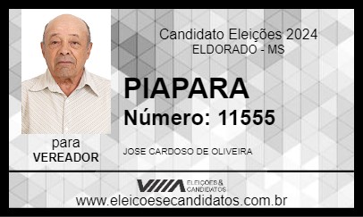 Candidato PIAPARA 2024 - ELDORADO - Eleições