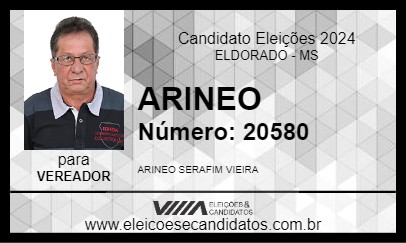 Candidato ARINEO 2 IRMÃOS 2024 - ELDORADO - Eleições