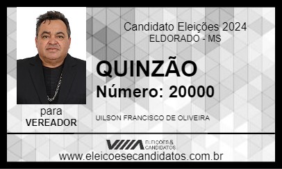 Candidato QUINZÃO 2024 - ELDORADO - Eleições