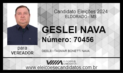 Candidato GESLEI NAVA 2024 - ELDORADO - Eleições