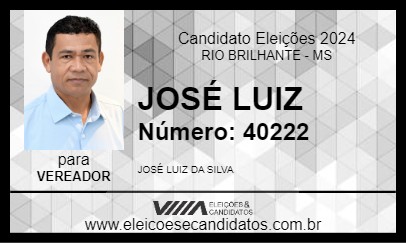 Candidato JOSÉ LUIZ 2024 - RIO BRILHANTE - Eleições