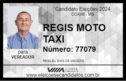 Candidato REGIS MOTO TAXI 2024 - COXIM - Eleições