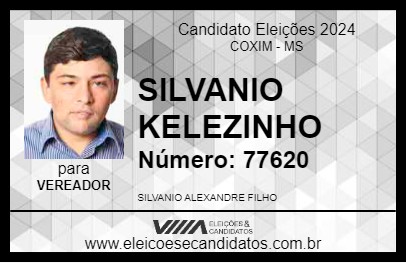 Candidato SILVANIO KELEZINHO 2024 - COXIM - Eleições