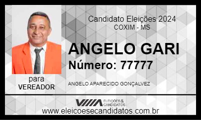 Candidato ANGELO GARI 2024 - COXIM - Eleições