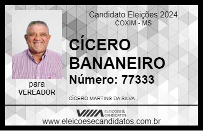 Candidato CÍCERO BANANEIRO 2024 - COXIM - Eleições