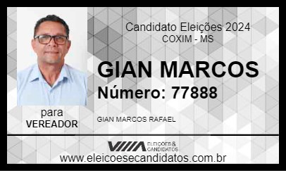 Candidato GIAN MARCOS 2024 - COXIM - Eleições