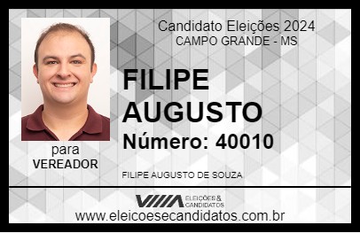 Candidato FILIPE AUGUSTO 2024 - CAMPO GRANDE - Eleições