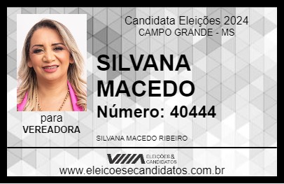 Candidato SILVANA MACEDO 2024 - CAMPO GRANDE - Eleições