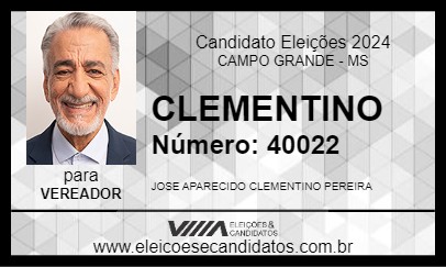 Candidato CLEMENTINO 2024 - CAMPO GRANDE - Eleições