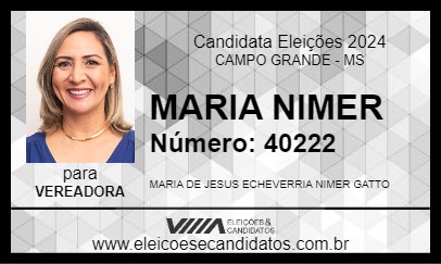 Candidato MARIA NIMER 2024 - CAMPO GRANDE - Eleições