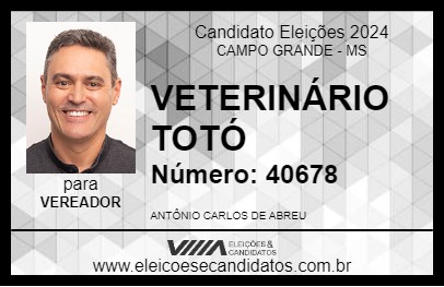 Candidato VETERINÁRIO TOTÓ 2024 - CAMPO GRANDE - Eleições