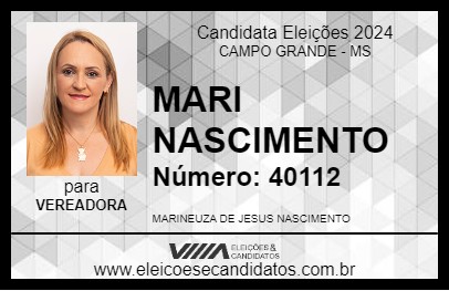 Candidato MARI NASCIMENTO 2024 - CAMPO GRANDE - Eleições