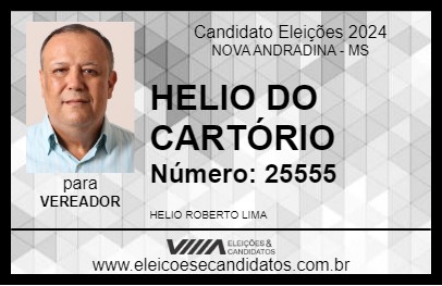 Candidato HELIO DO CARTÓRIO 2024 - NOVA ANDRADINA - Eleições