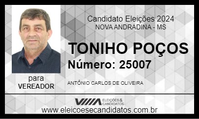 Candidato TONIHO POÇOS 2024 - NOVA ANDRADINA - Eleições