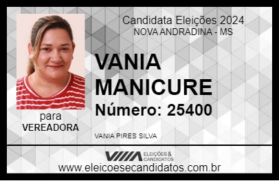 Candidato VANIA MANICURE 2024 - NOVA ANDRADINA - Eleições