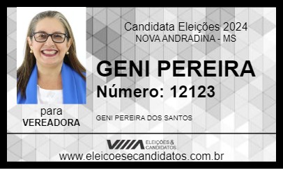 Candidato GENI PEREIRA 2024 - NOVA ANDRADINA - Eleições