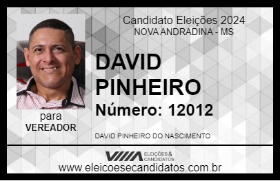 Candidato DAVID PINHEIRO 2024 - NOVA ANDRADINA - Eleições