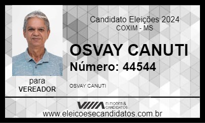 Candidato OSVAY CANUTI 2024 - COXIM - Eleições