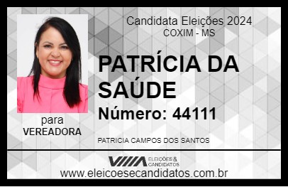 Candidato PATY CAMPOS 2024 - COXIM - Eleições