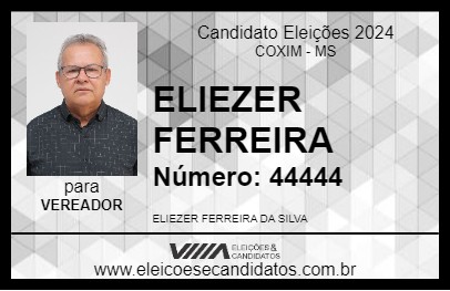 Candidato ELIEZER FERREIRA 2024 - COXIM - Eleições