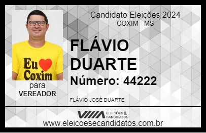 Candidato FLÁVIO DUARTE 2024 - COXIM - Eleições