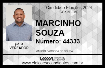 Candidato MARCINHO SOUZA 2024 - COXIM - Eleições