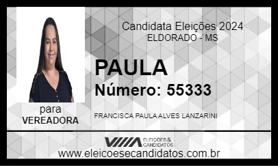 Candidato PAULA 2024 - ELDORADO - Eleições