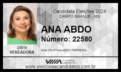 Candidato ANA ABDO 2024 - CAMPO GRANDE - Eleições