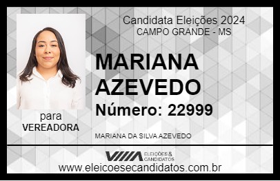 Candidato MARIANA AZEVEDO 2024 - CAMPO GRANDE - Eleições