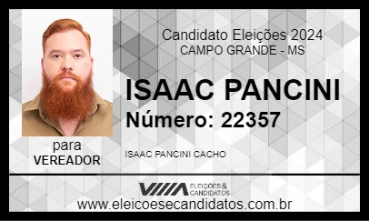 Candidato ISAAC PANCINI 2024 - CAMPO GRANDE - Eleições