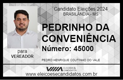 Candidato PEDRINHO DA CONVENIÊNCIA 2024 - BRASILÂNDIA - Eleições