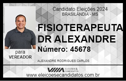 Candidato FISIOTERAPEUTA DR ALEXANDRE 2024 - BRASILÂNDIA - Eleições