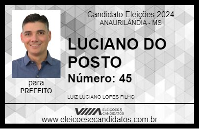 Candidato LUCIANO DO POSTO 2024 - ANAURILÂNDIA - Eleições