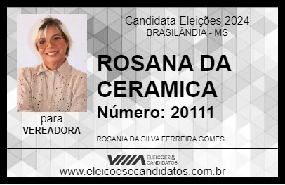 Candidato ROSANA DA CERAMICA 2024 - BRASILÂNDIA - Eleições