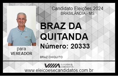 Candidato BRAZ DA QUITANDA 2024 - BRASILÂNDIA - Eleições