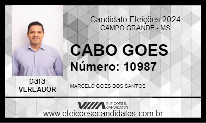 Candidato CABO GOES 2024 - CAMPO GRANDE - Eleições