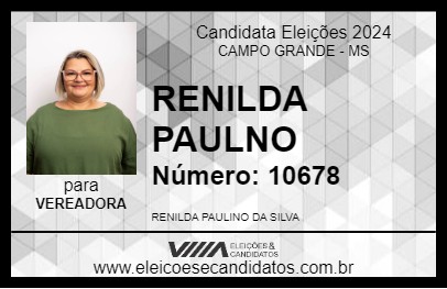 Candidato RENILDA PAULINO 2024 - CAMPO GRANDE - Eleições