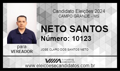 Candidato NETO SANTOS 2024 - CAMPO GRANDE - Eleições