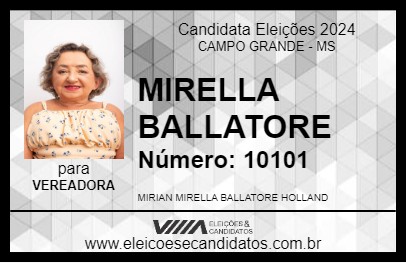 Candidato MIRELLA BALLATORE 2024 - CAMPO GRANDE - Eleições