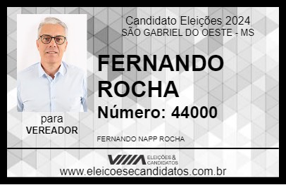 Candidato FERNANDO ROCHA 2024 - SÃO GABRIEL DO OESTE - Eleições