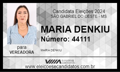 Candidato MARIA DENKIU 2024 - SÃO GABRIEL DO OESTE - Eleições