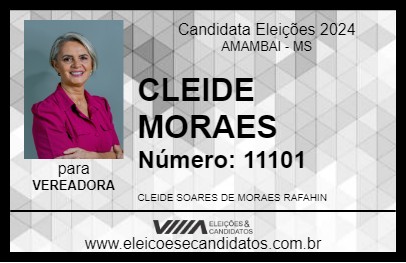 Candidato CLEIDE MORAES 2024 - AMAMBAI - Eleições