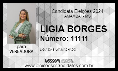 Candidato LIGIA BORGES 2024 - AMAMBAI - Eleições