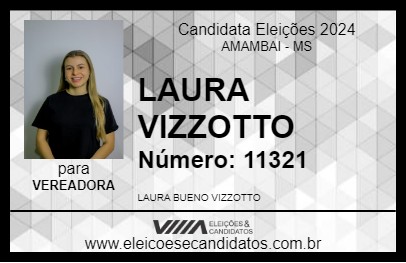 Candidato LAURA VIZZOTTO 2024 - AMAMBAI - Eleições