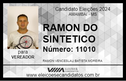 Candidato RAMON DO SINTETICO 2024 - AMAMBAI - Eleições