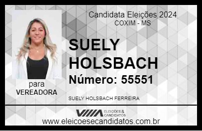 Candidato SUELY HOLSBACH 2024 - COXIM - Eleições